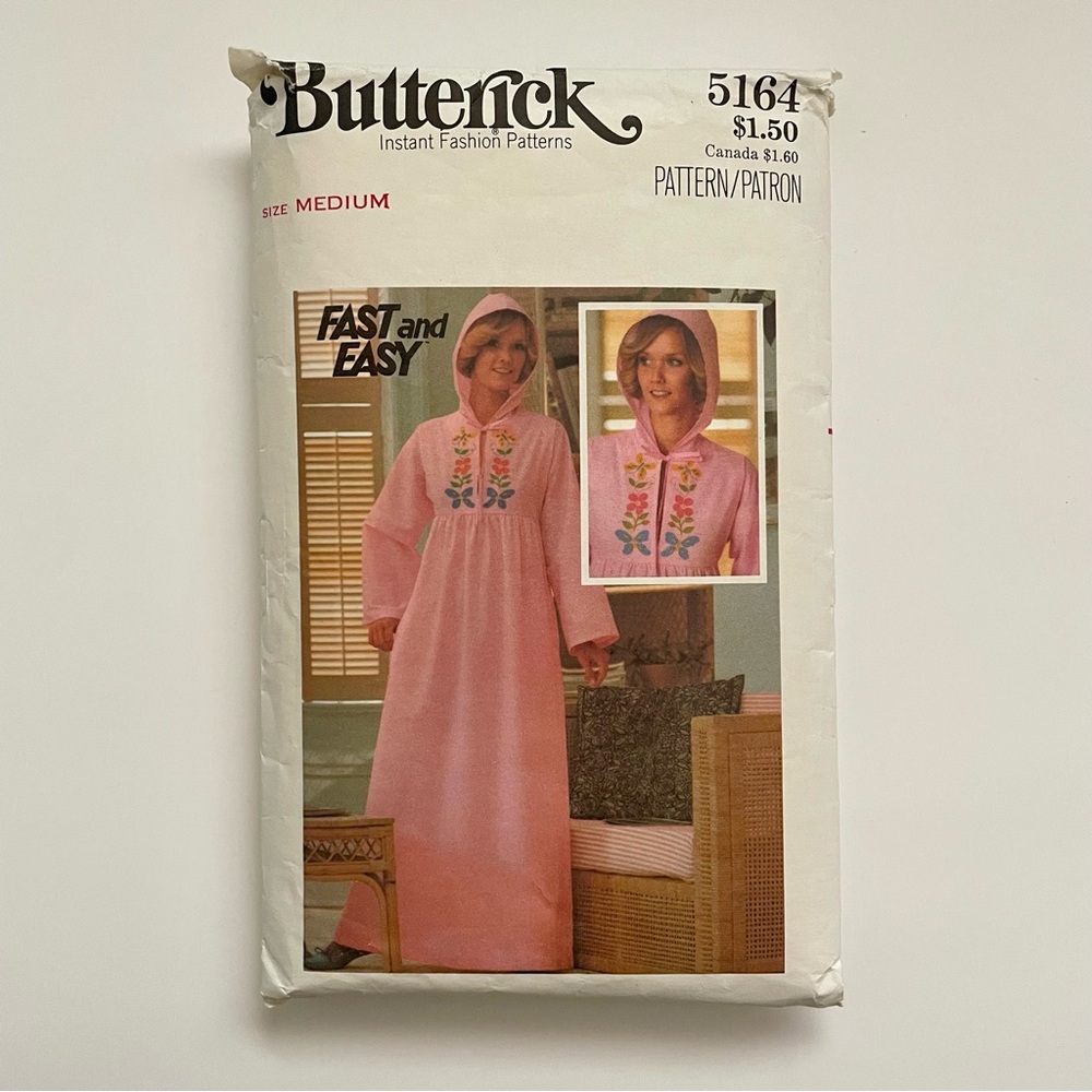 Vintage Butterick Misses Caftan Sewing Pattern